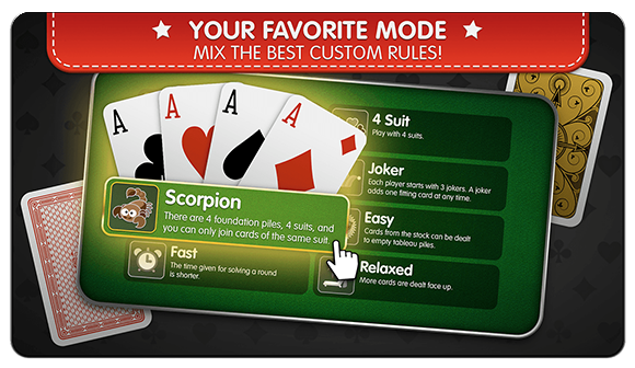 Spider Solitaire 4 Suits full screen - free online games on PC