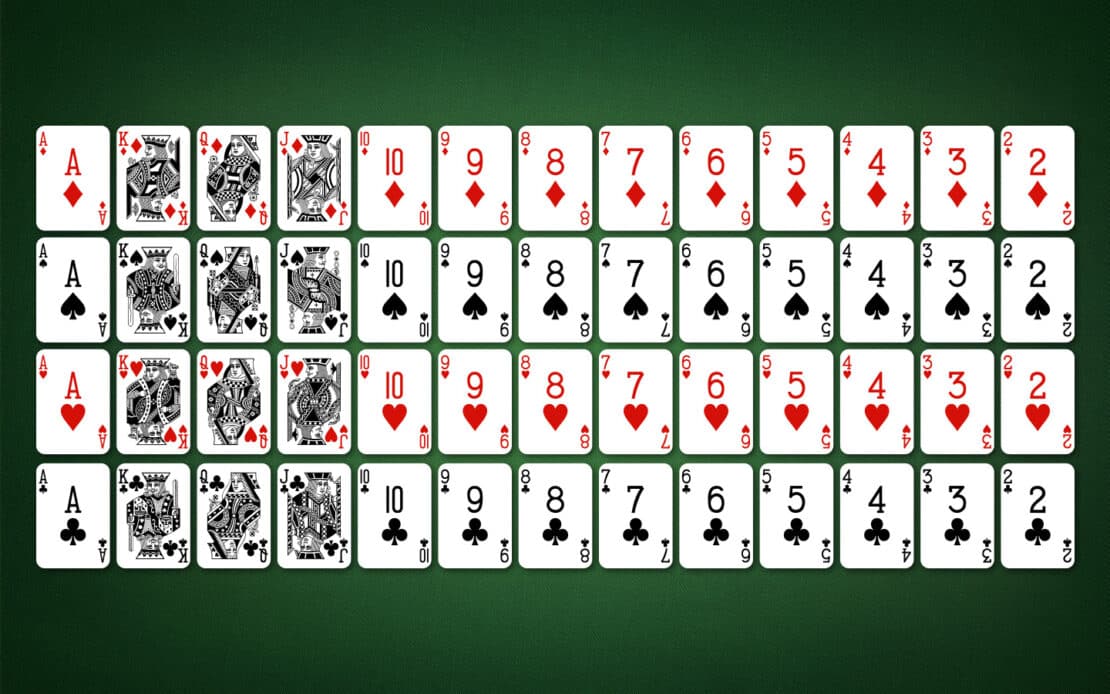 Texas Hold ’em: 52 amerikanische Spielkarten
