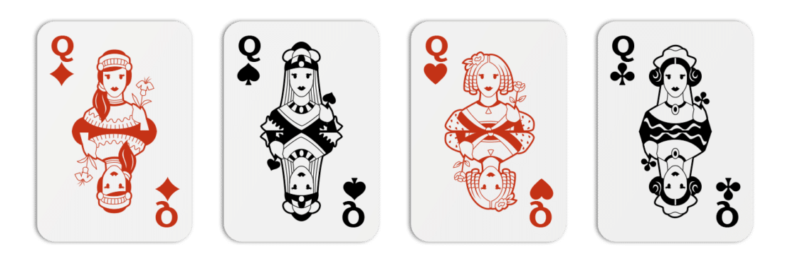 Go Fish: a book of four Queens