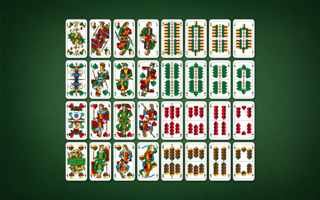 The 32 Bavarian Playing Cards for Sheepshead