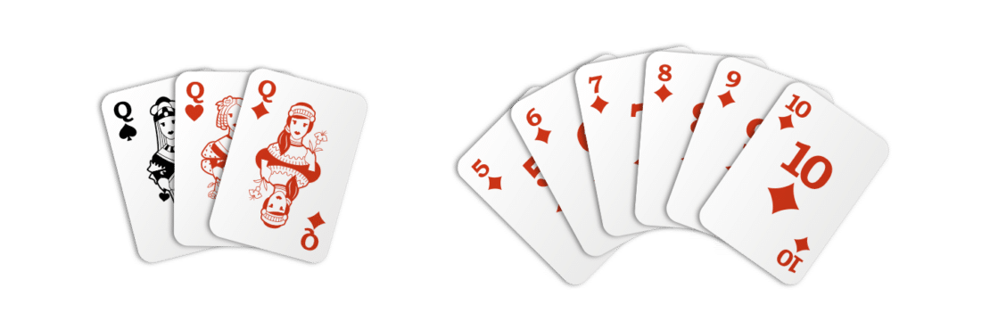 Example melds for the Rummy Game