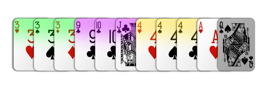 An example hand in Gin Rummy