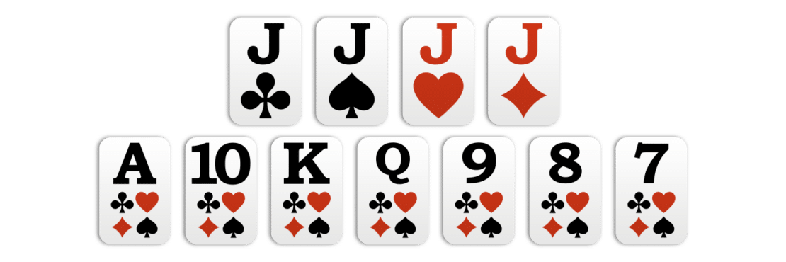 Skat: the playing cards in trick-taking order