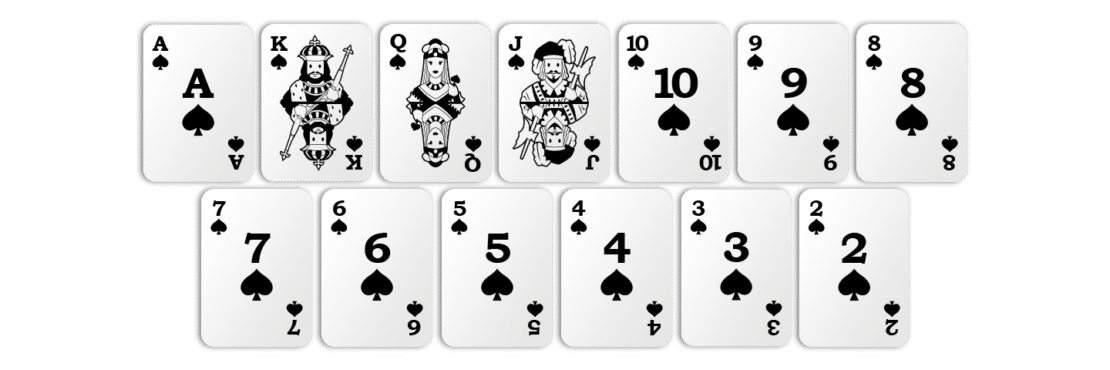 Spades: The 13 Spades cards are trump cards