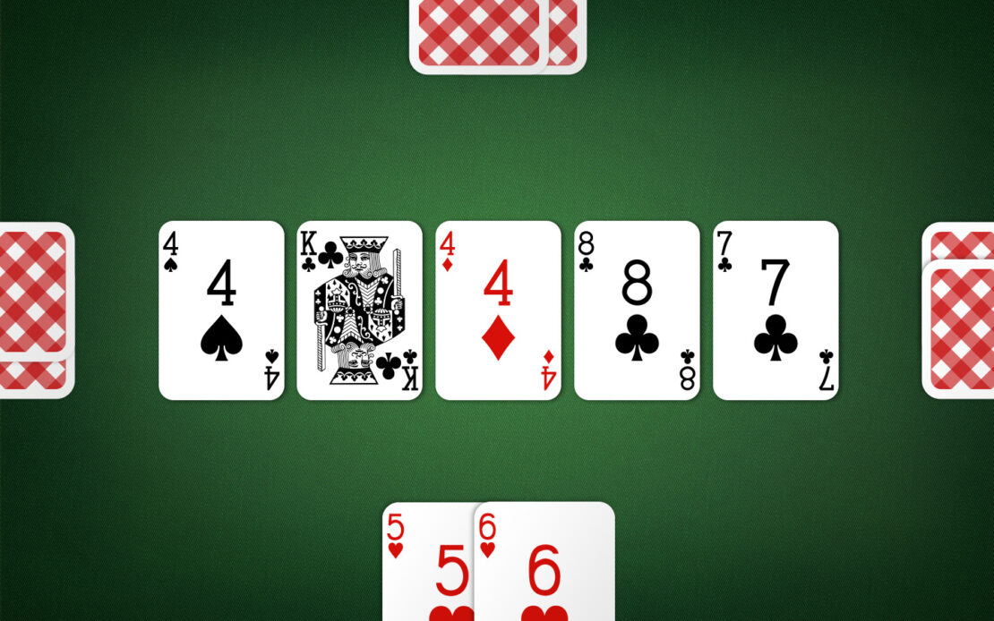 Texas Hold ’em: 5 open community cards und your two hand cards