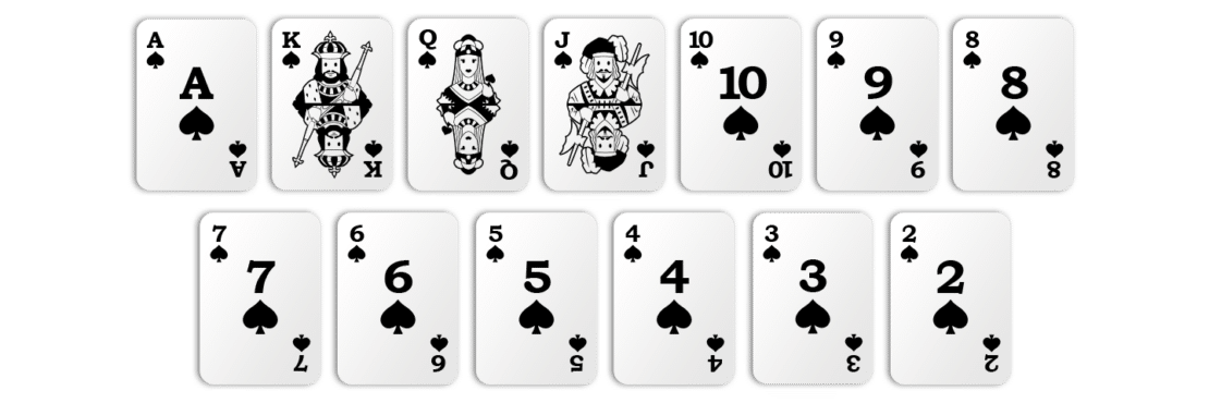 Spades: The 13 Spades cards are trump cards