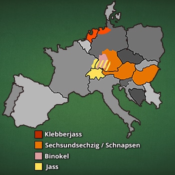 Landkarte: verwandte Spiele in Europa