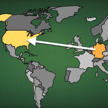 Landkarte: von Deutschland in die USA