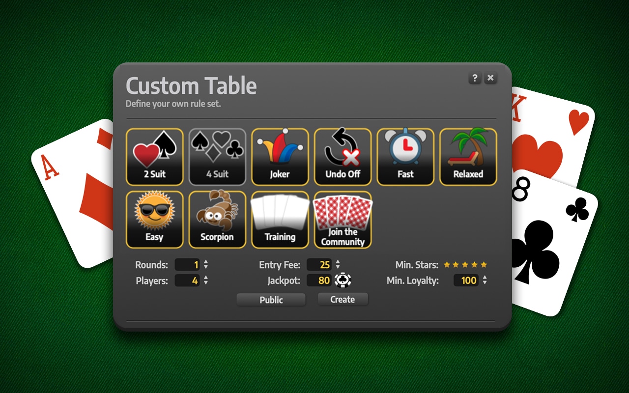 Custom rules. Custom menu.