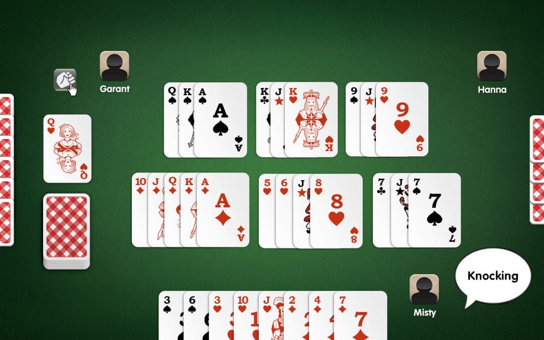 Rummy Playing Field: Three Players - Knocking