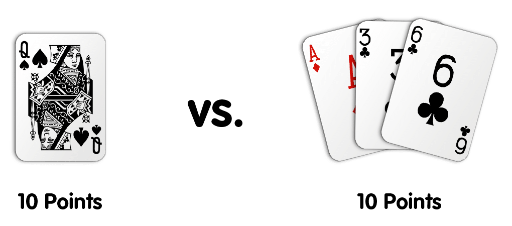 Gin Rummy: two examples for 10 deadwood points