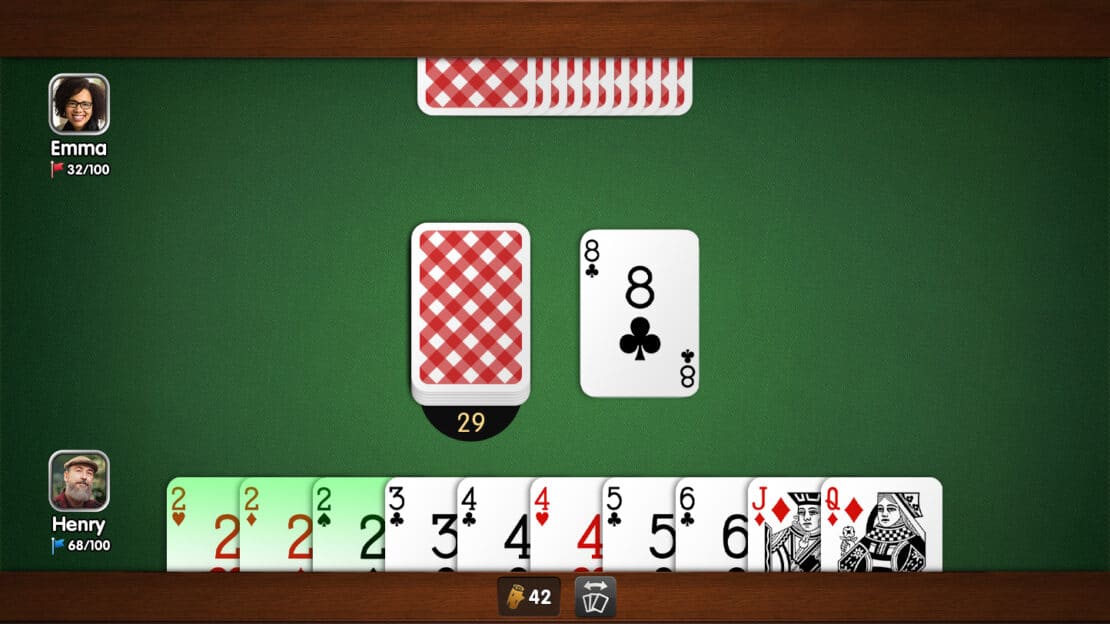 Gin Rummy: arranging the cards into melds