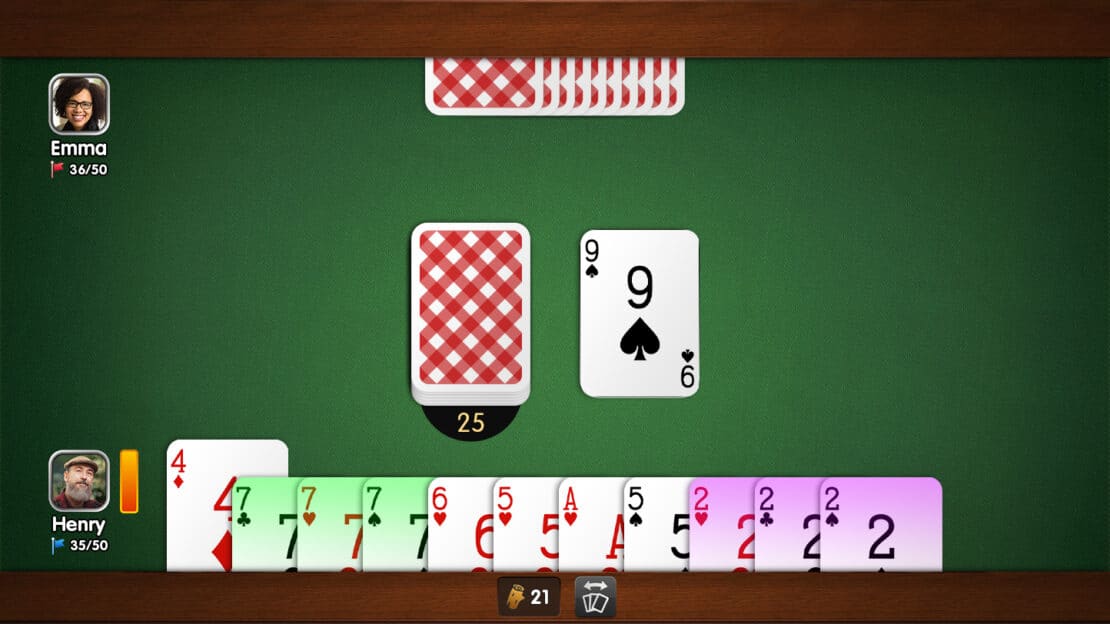 Gin Rummy: obscuring the reason for drawing the Seven