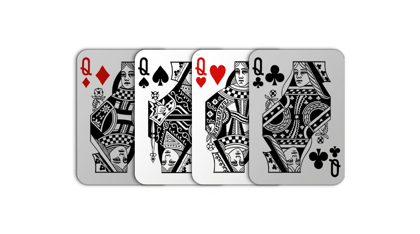 Gin Rummy: two cards with two lay-off options - Queen of Spades and Queen of Hearts