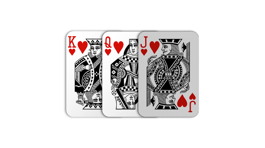 Gin Rummy: two cards with one lay-off option - King and Queen of Hearts