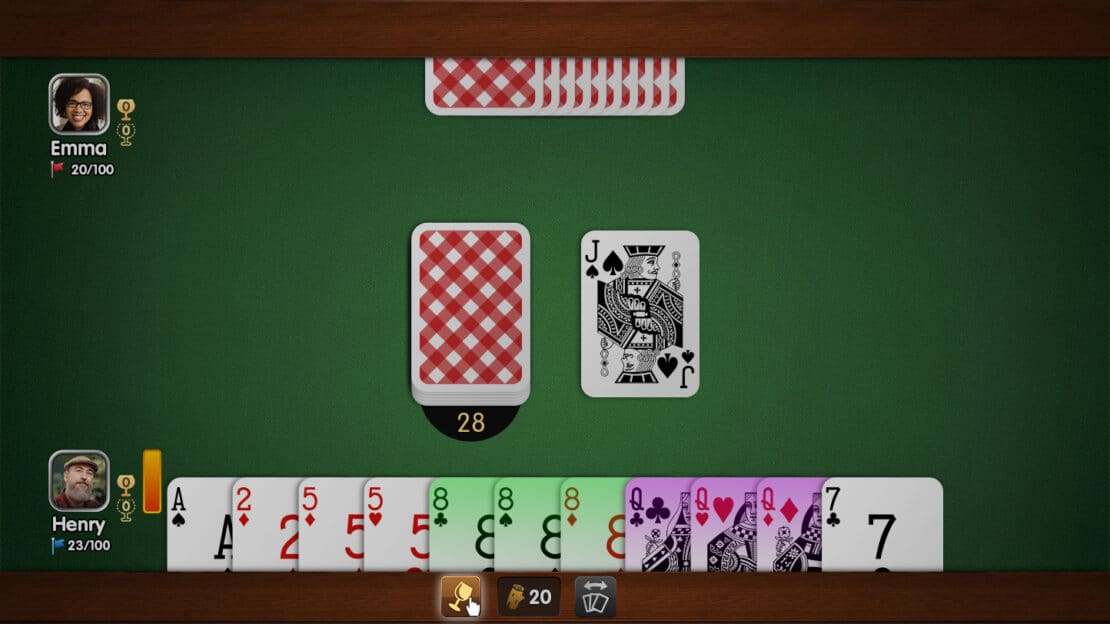 Gin Rummy: Initiate catching the glass