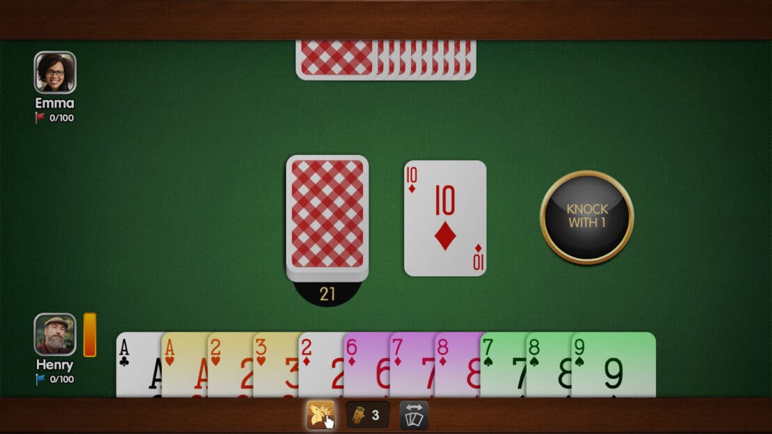 Gin Rummy: Boasting in your round