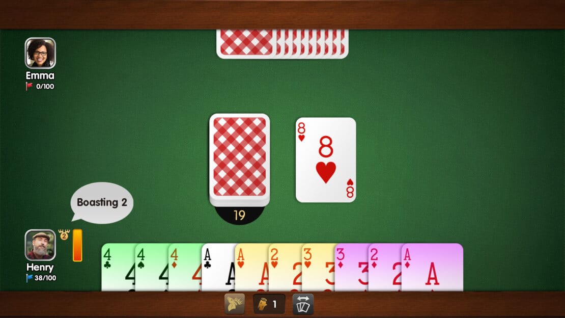 Gin Rummy: Info display for your second boasting turn