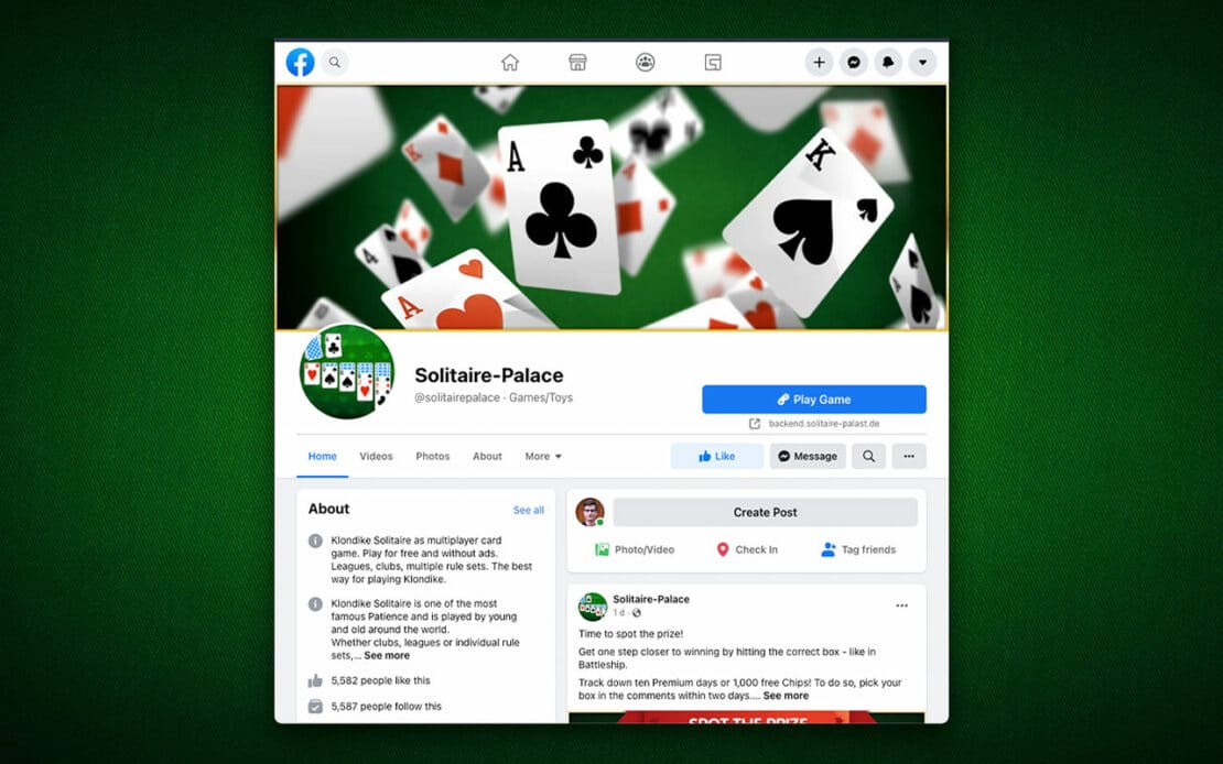 Palace of Cards on Facebook - Solitaire Palace