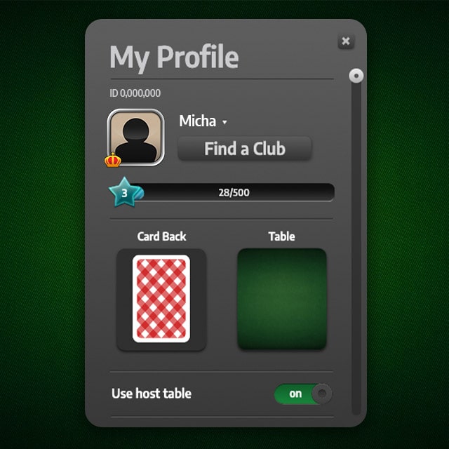 Example: My Profile at the Palace of Cards - Upper Part