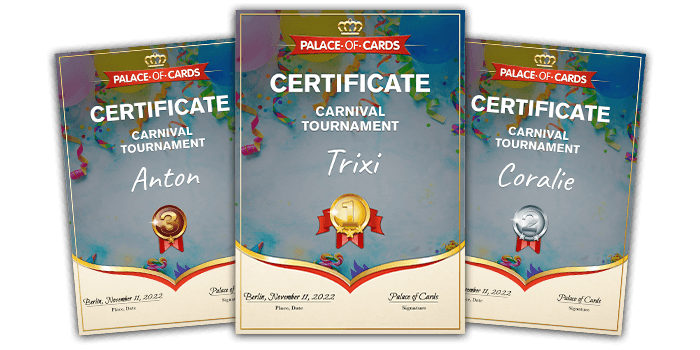 Preview Palace of Cards Certificate Carnival Tournament