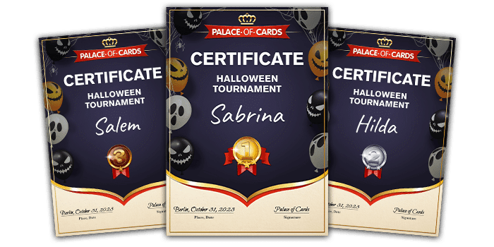 Preview: Palace of Cards Halloween Certificate