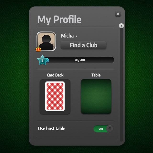 Example: My Profile at the Palace of Cards - Upper Part