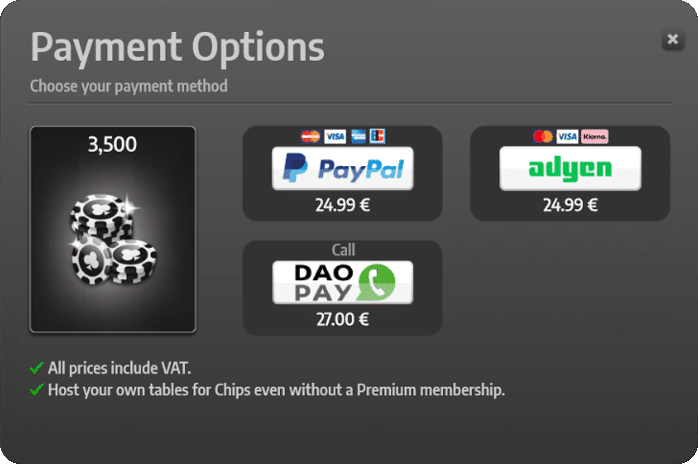 Palace of Cards: Payment options as of July 2024