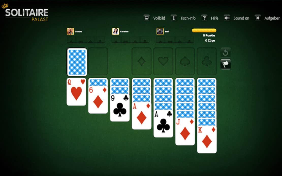 Solitaire-Spielfeld Start
