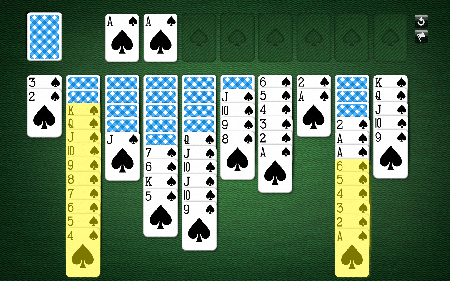 Lesson 4: 2 Suits Spider Solitaire - Spider Palace